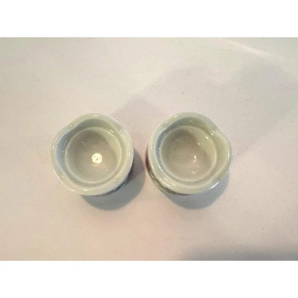 VTG W Germany Floral Taper Candle Holders Pair Cottagecore Pink Roses Ceramic